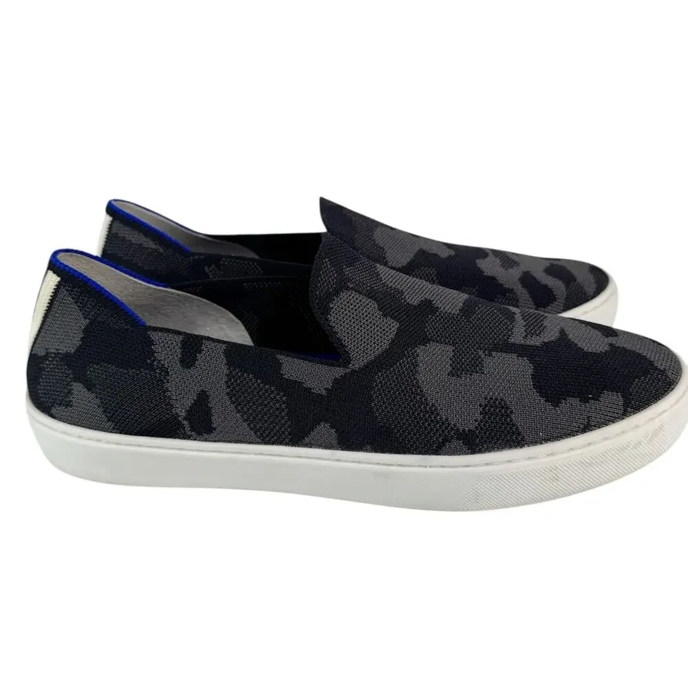 Rothy's The Original Slip-On Sneaker Camo Print Knit Uppers Washable Gray 10